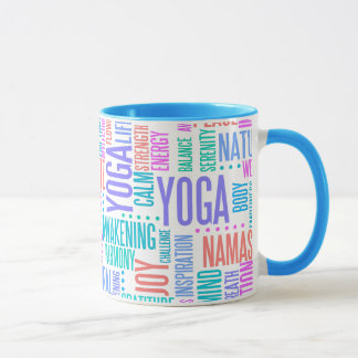 Pastellyoga-Wort-Wolken-elegantes Muster Tasse