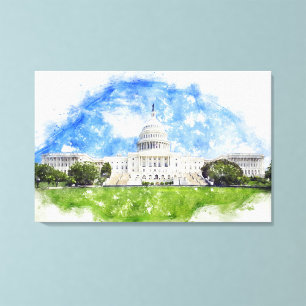 Pastellzeichnung des United States Capitol Leinwanddruck