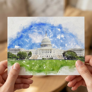 Pastellzeichnung des United States Capitol Postkarte