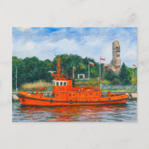 Pastellzeichnung von Danzigs Westerplatte-Kriegsde Feiertagspostkarte