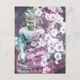 *~* Pastelmediation Zen Buddha Meditat Blume Postkarte
