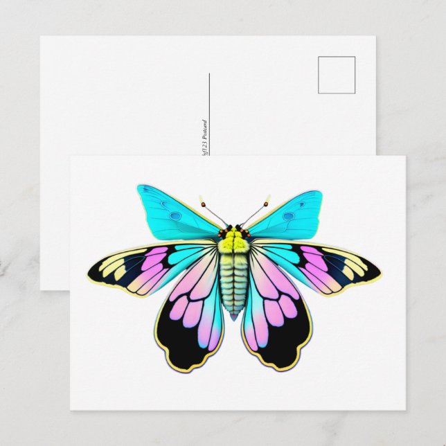 Pastelmoth, Aquarellfarben, Postkreuz Postkarte (Vorne/Hinten)