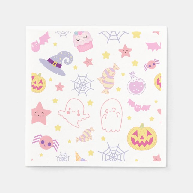 Pasteloween Niedlich Halloween Paper Serviette (Vorderseite)