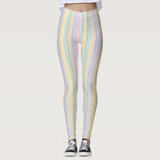 Pastelparade - Muster des weichen Regenbogens Leggings (Vorderseite)