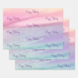 Pastels Birthday Geschenkpapier Set
