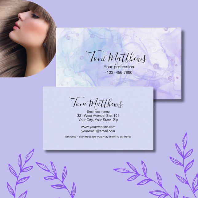 Pastels Glam Elegante Visitenkarte (Colorful pastels come together to create a stylish and eye-catching business card.)