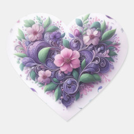 Pastels Scrolly Heart Herz-Aufkleber