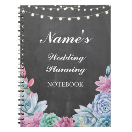 Pastels Succulents Notebook Wedding Planning Notes Notizblock