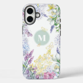 PastelSpring Floral Monogramm iPhone 16 Plus Hülle