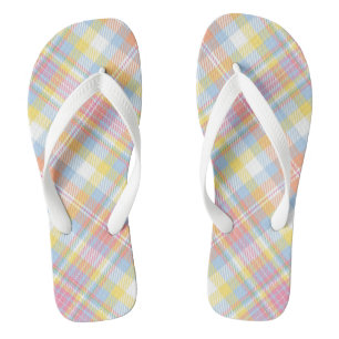 Pastelstreifen Kariert Flip Flops