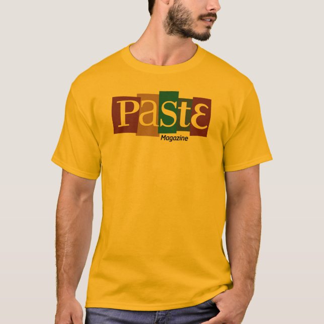 Pasten-Block-Logo-Zeitschriften-Farbe T-Shirt (Vorderseite)