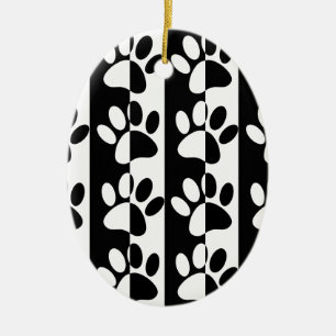 Pasten und Streifen für Hunde, schwarz und weiß Keramikornament
