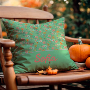 Pastete Aquarellfarbe Blume boho orange Kissen