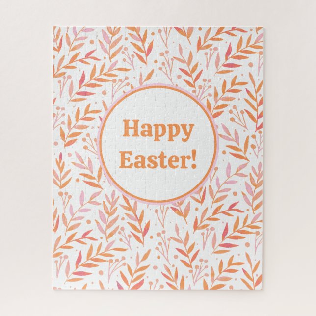 Pastete Aquarellfarben, orange und rosa Puzzle (Vertikal)