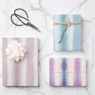 Pastete Fade Pink Lila Wasserfarben Geschenkpapier Set