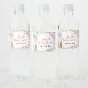 Pastete Ice Creme Floral Wasser Flasche Etikett