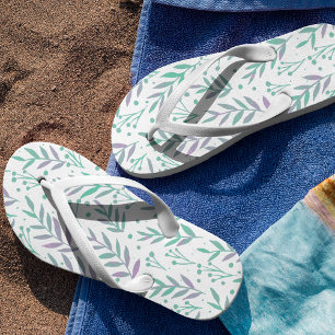Pastete, lila und grüne Wasserfarben Flip Flops