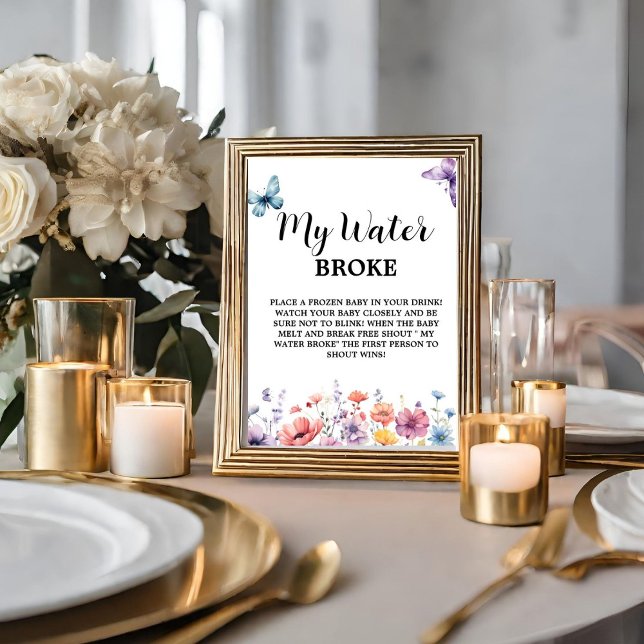 Pastete mein Wasser kaputt Baby Shower Game Schild (Von Creator hochgeladen)