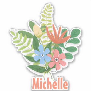 Pastete mit Blumenstrauß Aufkleber