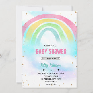 Pastete Regenbogendusche Geburtstagseinladung Einladung
