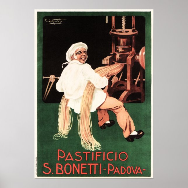 PASTIFICIO S BONETTI Padova Italien Pasta Advert Poster (Vorne)