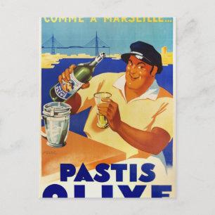 Pastis Olive - Comme a Marseille Postkarte