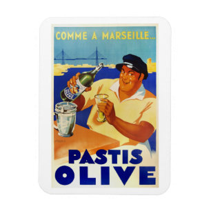 Pastis Olive - Vintage-Französisches-Weinplakat Magnet