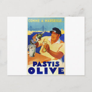 Pastis Olive - wie in Marseille Postkarte