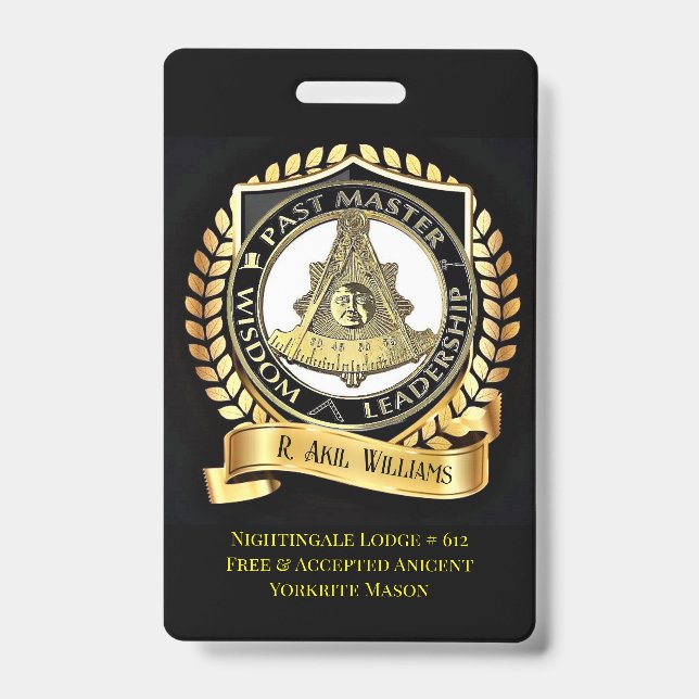 Pastmaster/ Knight Templar Ausweis (Vorderseite)