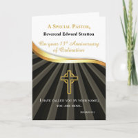 Pastor 13 Jahre Ordination Anniversary Black Gold
