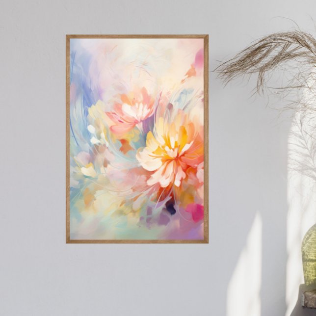 Pastor Abstrakte Wasserfarben Wand an Wand Poster (Pastel Watercolor Abstract Floral Wall Art. Available in many sizes, printed or digital)
