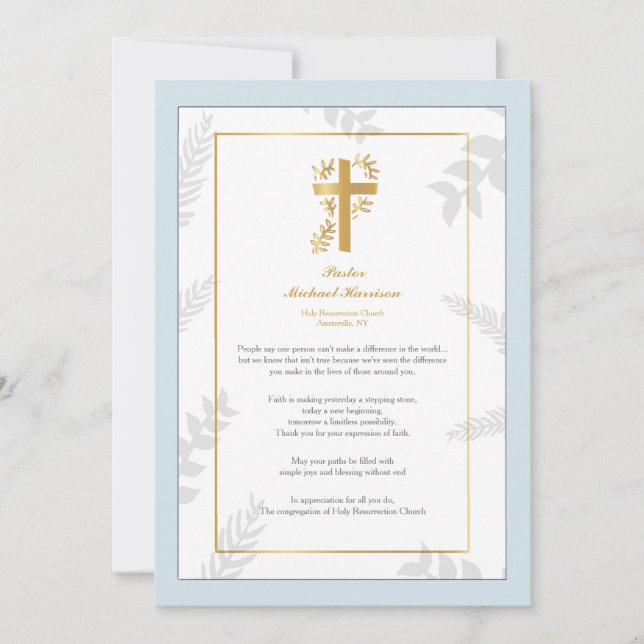 Pastor-Anerkennung danken Ihnen zu kardieren Einladung (Vorderseite)