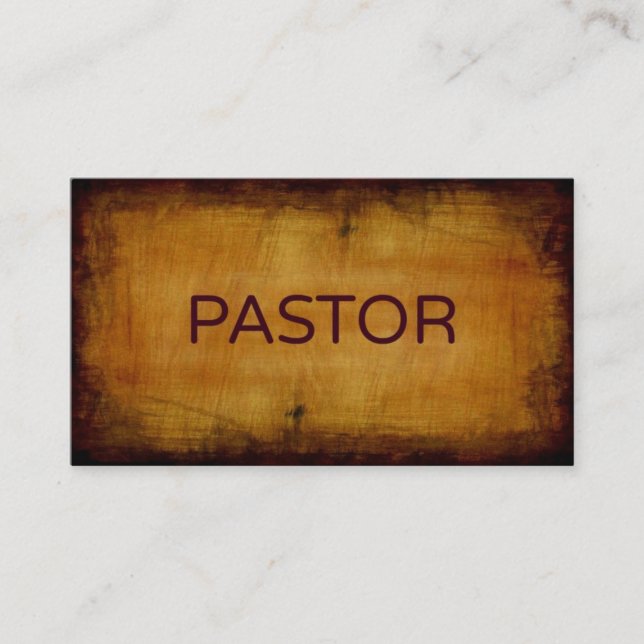 Pastor Antique Brushed Business Card Visitenkarte (Vorderseite)