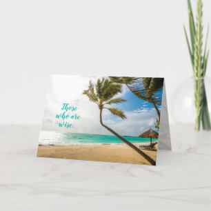 Pastor Appreciation Tropical Beach Scripture Card Dankeskarte
