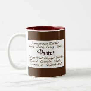 Pastor-Attribute Zweifarbige Tasse