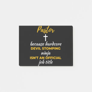 Pastor Beursache Hardcore Devil Stomping Ninja Post-it Klebezettel