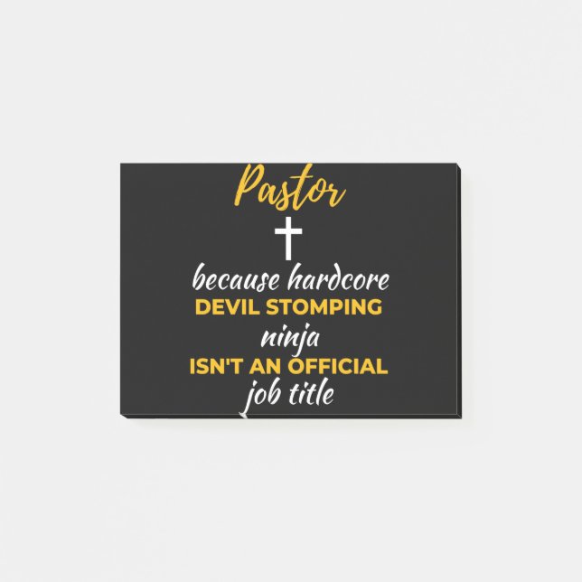 Pastor Beursache Hardcore Devil Stomping Ninja Post-it Klebezettel (Vorderseite)