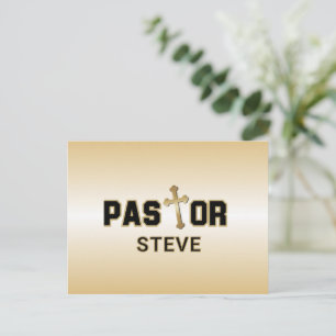 Pastor Black Cross Personalisiert Postkarte