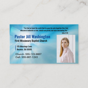 Pastor Blue Business Card Visitenkarte