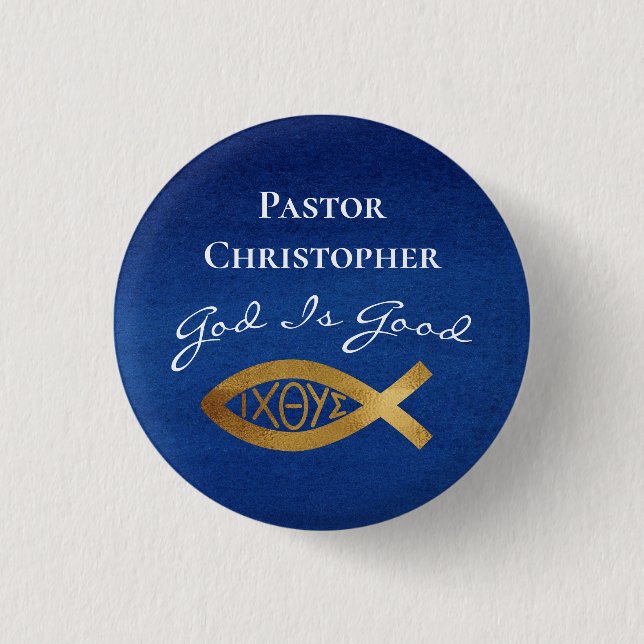 Pastor Christliche Kirche Gott ist gut Ministerium Button (Vorderseite)