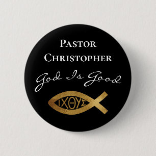 Pastor Christliche Kirche Gott ist gutes Ministeri Button