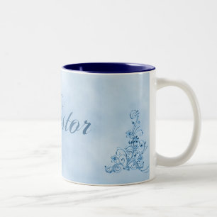 Pastor Coffee Tasse - Groß: Sky Blue Elegance