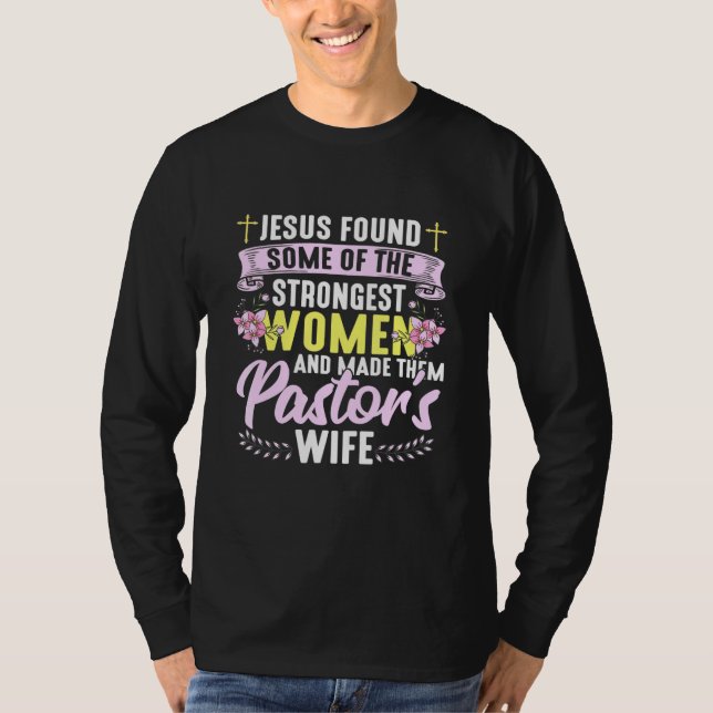 Pastor Ehefrau Achtung Kirche Christlich Pastor W T-Shirt (Vorderseite)