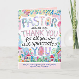 ✝️ Pastor Ehefrau des Pastors Wertschätzungsjubilä Dankeskarte