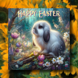 Pastor Floral Spring Woodland Bunny Oaster Feiertagskarte