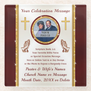 Pastor gibt Personalisierte, Christliche Untersetz Glasuntersetzer