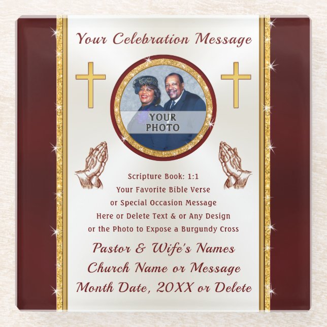 Pastor gibt Personalisierte, Christliche Untersetz Glasuntersetzer (Vorderseite)