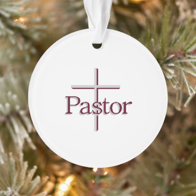 Pastor Gray Cross Ornament (Baum)