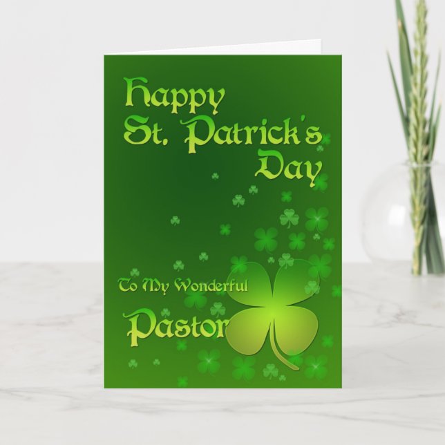 Pastor, Happy St Patrick's Day Card Karte (Vorderseite)