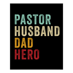 Pastor Husband Vater Hero - Christlicher Vater Poster